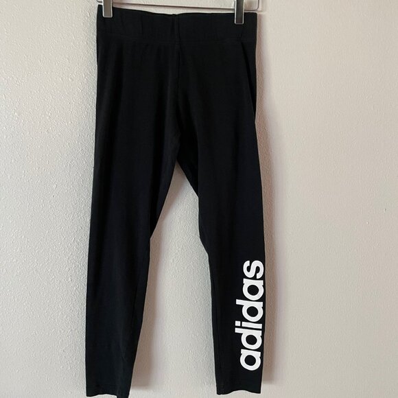 Adidas Black Linear Leggings‎ Size Small - Picture 1 of 7